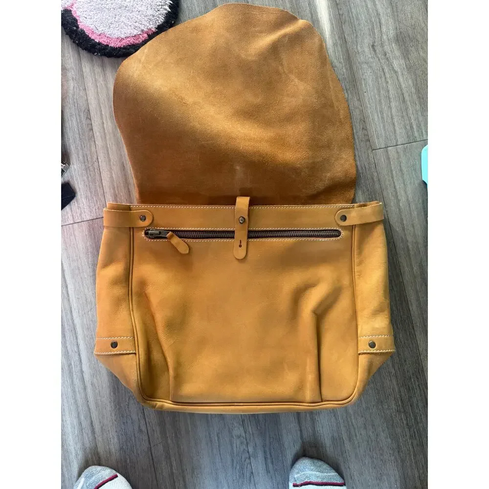 J. Peterman Company Leather Flap Tote/Messenger Bag